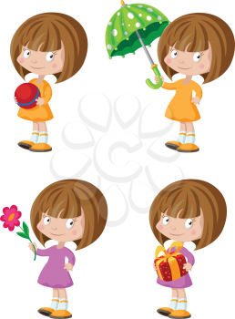 illustration of a funny girl set