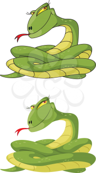 illustration of a girl snake set