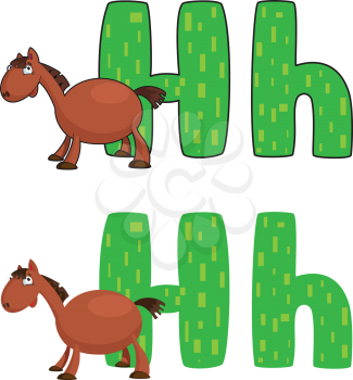 illustration of a letter H horse