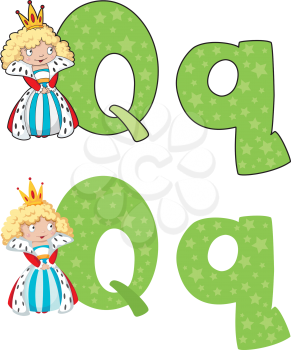 illustration of a letter Q queen