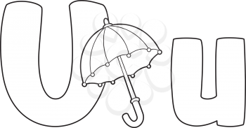 illustration of a letter U umbrella outlined