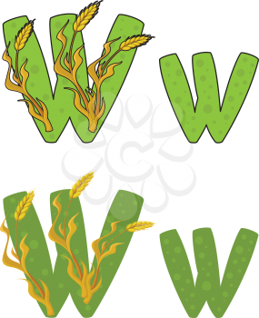 illustration of a letter W wheat
