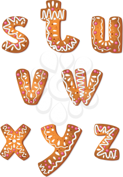 illustration of a set cookie letters S to Z