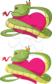 illustration of a snake and heart