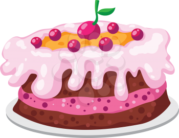 illustration of a cute cake