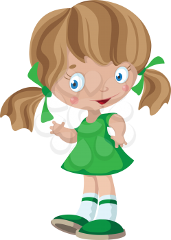 illustration of a funny little girl