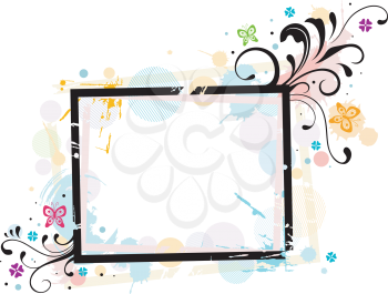 Royalty Free Clipart Image of a Vine Frame With Flourishes