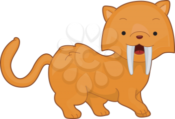 Royalty Free Clipart Image of a Sabre-Toothed Tiger