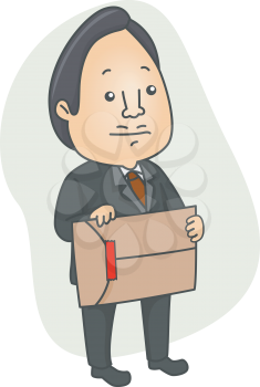 Royalty Free Clipart Image of a Man Holding an Envelope With a Red Seal