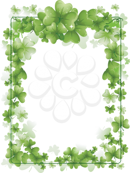 Royalty Free Clipart Image of a Shamrock Frame