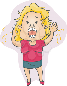 Royalty Free Clipart Image of a Woman Pulling Her Hair Out