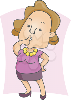 Royalty Free Clipart Image of a Woman Saying Shhh