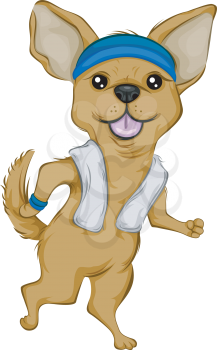 Royalty Free Clipart Image of a Jogging Chihuahua