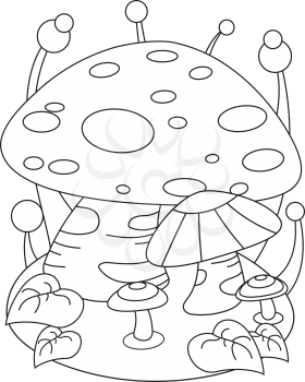 Royalty Free Clipart Image of a Giant Mushroom