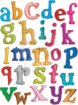 Royalty Free Clipart Image of a Lower Case Alphabet