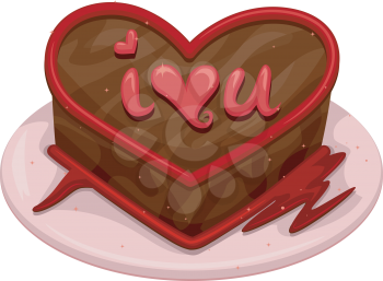 Royalty Free Clipart Image of a Valentine Cake