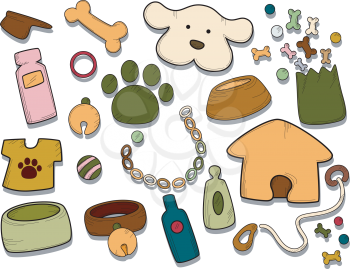 Royalty Free Clipart Image of Dog Icons