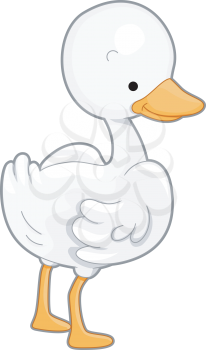 Royalty Free Clipart Image of a Little Goose