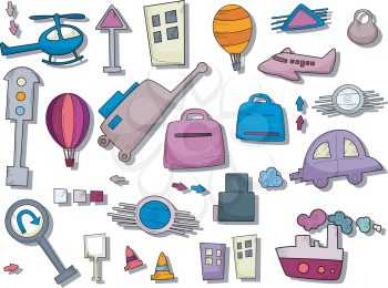 Royalty Free Clipart Image of Transportation Icons