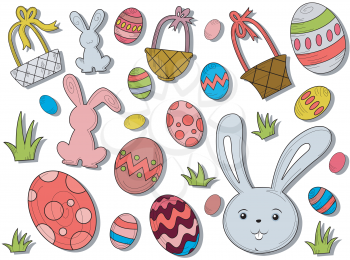 Royalty Free Clipart Image of a Set of Easter Icons