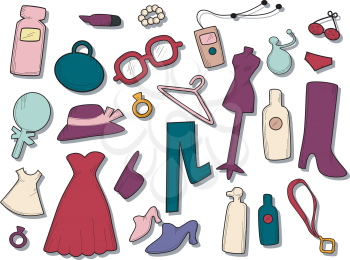 Royalty Free Clipart Image of a Clothing Cutouts