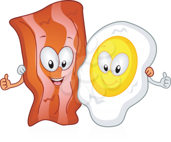 Royalty Free Clipart Image of Bacon and Egg