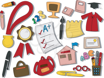 Royalty Free Clipart Image of Education Items