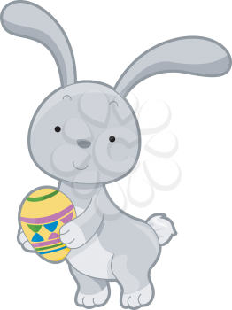 Royalty Free Clipart Image of a Rabbit With an Easter Egg