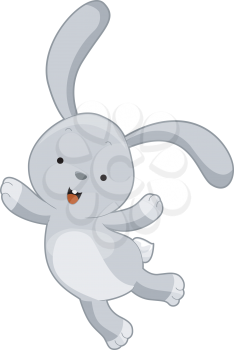 Royalty Free Clipart Image of a Rabbit Jumping