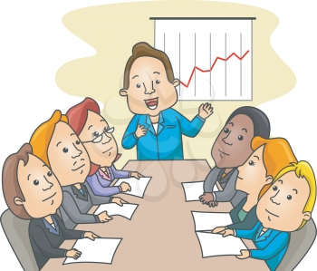 Royalty Free Clipart Image of a Business Meeting