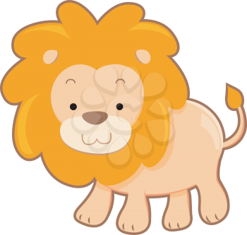 Royalty Free Clipart Image of a Cartoon Lion