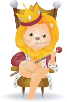 Royalty Free Clipart Image of a Lion King