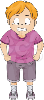 Royalty Free Clipart Image of an Upset Boy