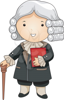 Royalty Free Clipart Image of a Man Dressed in Formal Legal Clothes