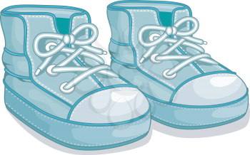 Royalty Free Clipart Image of a Pair of Baby Shoes