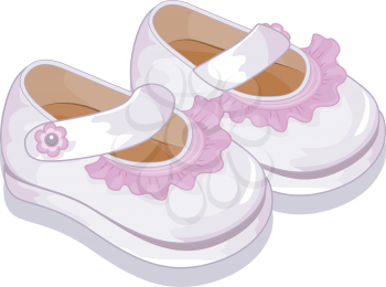 Royalty Free Clipart Image of Baby Shoes