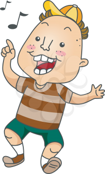 Royalty Free Clipart Image of a Child Singing