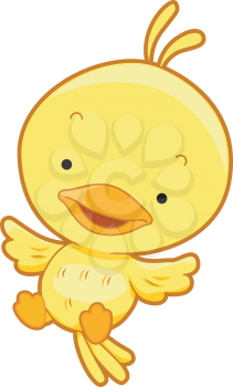 Royalty Free Clipart Image of a Yellow Bird