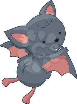Royalty Free Clipart Image of a Flying Bat