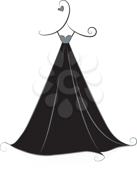 Royalty Free Clipart Image of a Black Dress