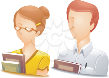 Royalty Free Clipart Image of Faceless Teacher