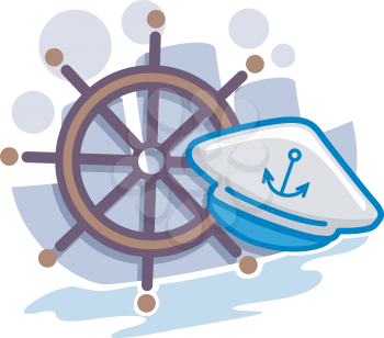 Royalty Free Clipart Image of Nautical Objects