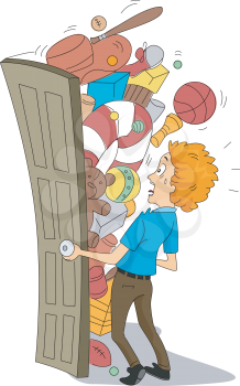 Royalty Free Clipart Image of a Full Closet