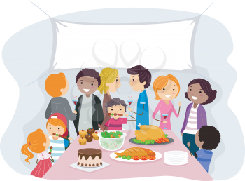 Royalty Free Clipart Image of a Family Gathering