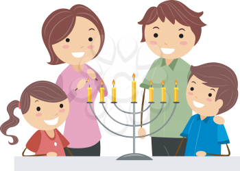Royalty Free Clipart Image of a Jewish Family