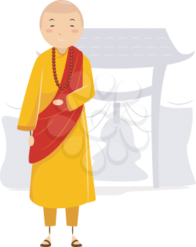 Royalty Free Clipart Image of a Monk