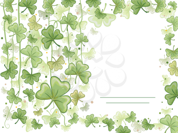 Royalty Free Clipart Image of a Shamrock Frame With Blank Space