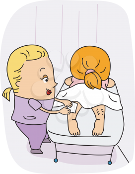 Royalty Free Clipart Image of an Aesthetician