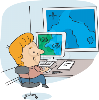 Royalty Free Clipart Image of a Meteorologist