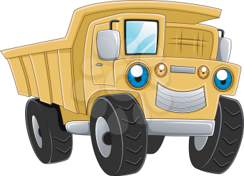 Illustration of a Happy Dump Truck